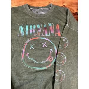 NIrvana Rock 90's Music Pullover Crewneck XXL Vintage Style Green Sweatshirt